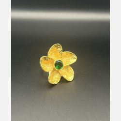 Blomsterring med klart m�rk gr�nt glas