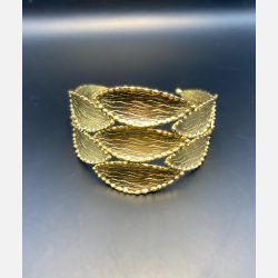 Golden textured leaf bangle