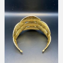 Golden textured leaf bangle