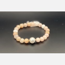Pink opal og perle