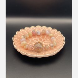 Armb�nd m/pink opal og perlemor i mosaik