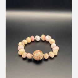 Armb�nd m/pink opal og perlemor i mosaik