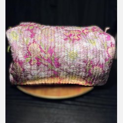 Toilettaske Magenta/blomst XXL